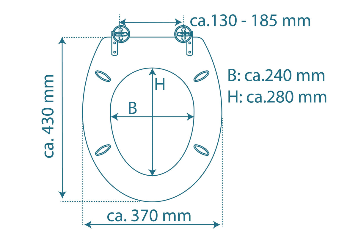Högblank mönstrad toalettsits universal med träkärna - BÄTTRE. CC-mått: 130-185mm Längd: 425-475mm Bredd: 370mm.