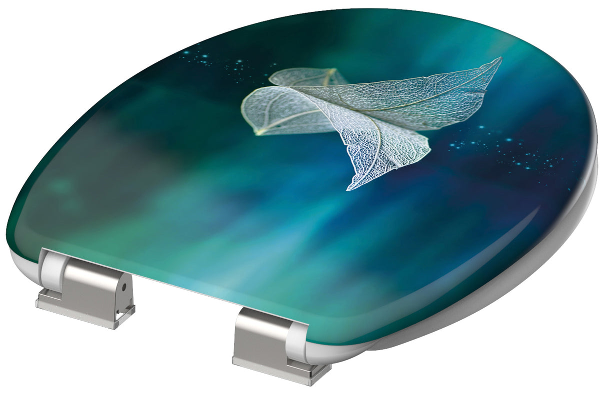 Mönstrad toalettsits universal i Duroplast - BĂTTRE. CC-mĂ„tt: 125-210mm LĂ€ngd: 425-435mm Bredd: 373mm.