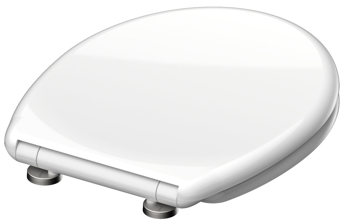 Vit toalettsits universal i Duroplast - BĂST. CC-mĂ„tt: 90-190mm LĂ€ngd: 405-460mm Bredd: 375mm.