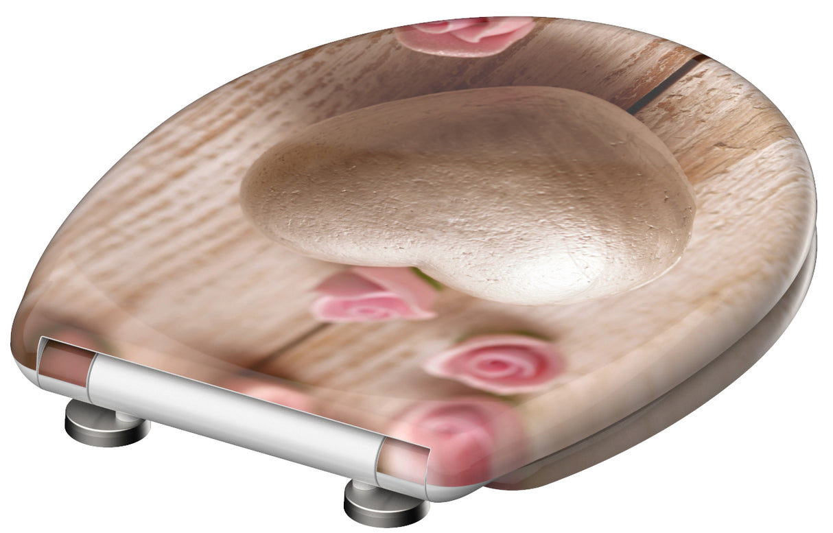 Mönstrad toalettsits universal i Duroplast - BĂST. CC-mĂ„tt: 90-190mm LĂ€ngd: 405-460mm Bredd: 375mm.