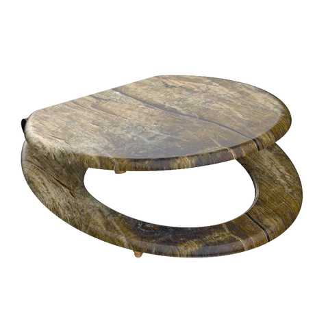 Mönstrad toalettsits universal med träkärna - BÄTTRE. CC-mått: 130-185mm Längd: 425-475mm Bredd: 375mm.