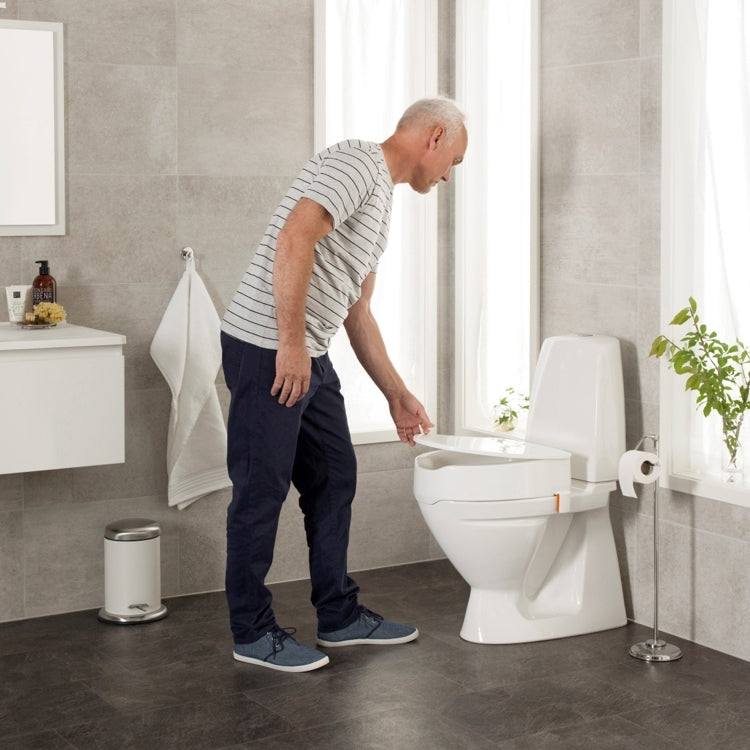 Toiletsæde med forhøjelse 10cm med låg (kantstoppere)