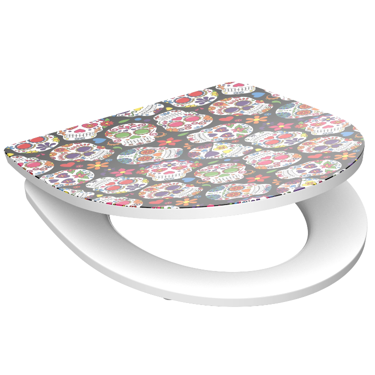 Högblank mönstrad toalettsits universal i Duroplast - BĂST. CC-mĂ„tt: 90-190mm LĂ€ngd: 435-490mm Bredd: 374mm.