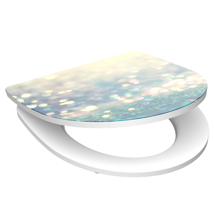 Högblank mönstrad toalettsits universal i Duroplast - BĂST. CC-mĂ„tt: 90-190mm LĂ€ngd: 435-490mm Bredd: 374mm.