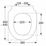 Vit slimmad toalettsits för Geberit - BÄST