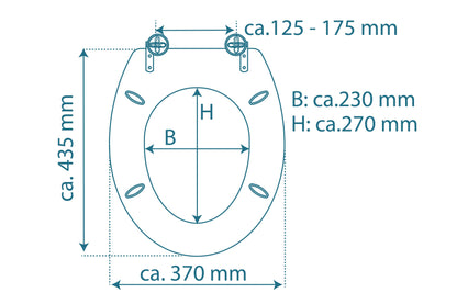 Mönstrad toalettsits universal med träkärna - BRA. CC-mått: 125-175mm Längd: 430-455mm Bredd: 370mm.