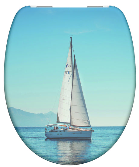 Mönstrad toalettsits universal i Duroplast - BÄTTRE. CC-mått: 125-210mm Längd: 425-435mm Bredd: 373mm.