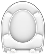 Högblank mönstrad toalettsits universal i Duroplast - BÄST. CC-mått: 90-190mm Längd: 435-490mm Bredd: 374mm.