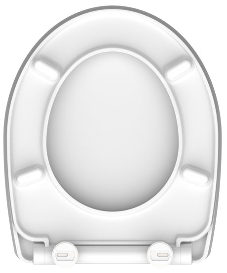 Högblank mönstrad toalettsits universal i Duroplast - BÄST. CC-mått: 90-190mm Längd: 435-490mm Bredd: 374mm.