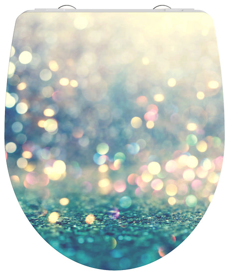 Högblank mönstrad toalettsits universal i Duroplast - BÄST. CC-mått: 90-190mm Längd: 435-490mm Bredd: 374mm.