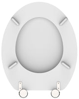 Vit toalettsits universal med träkärna - BRA. CC-mått: 130-180mm Längd: 430-455mm Bredd: 380mm.