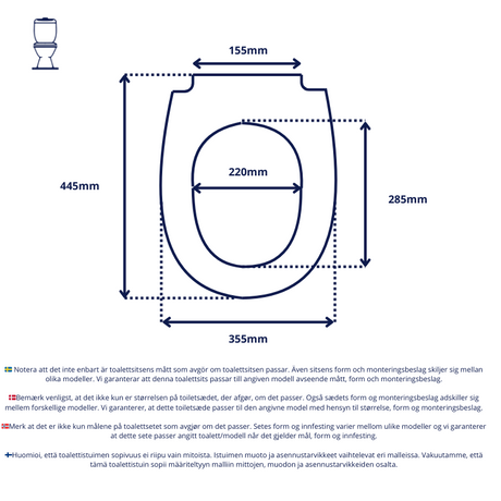 Vit toalettsits för IFÖ (Proppbeslag) - BRA