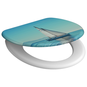 Mönstrad toalettsits universal i Duroplast - BÄTTRE. CC-mått: 125-210mm Längd: 425-435mm Bredd: 373mm.