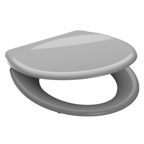 Grå toalettsits universal i Duroplast - BÄST. CC-mått: 90-190mm Längd: 405-460mm Bredd: 375mm.