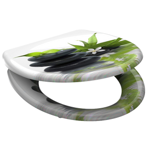 Mönstrad toalettsits universal i Duroplast - BÄST. CC-mått: 90-190mm Längd: 405-460mm Bredd: 375mm.