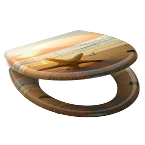 Mönstrad toalettsits universal i Duroplast - BÄST. CC-mått: 90-190mm Längd: 405-460mm Bredd: 375mm.