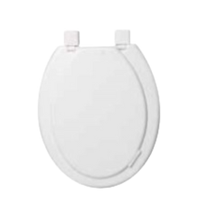Vit toalettsits universal i Termoplast - BRA. CC-mått: 130-180mm Längd: 460mm Bredd: 380mm.