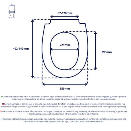 Svart toalettsits design för IFÖ - BÄST