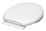 Vit toalettsits universal i Duroplast - BÄST. CC-mått: 105-170mm Längd: 435-470mm Bredd: 377mm.